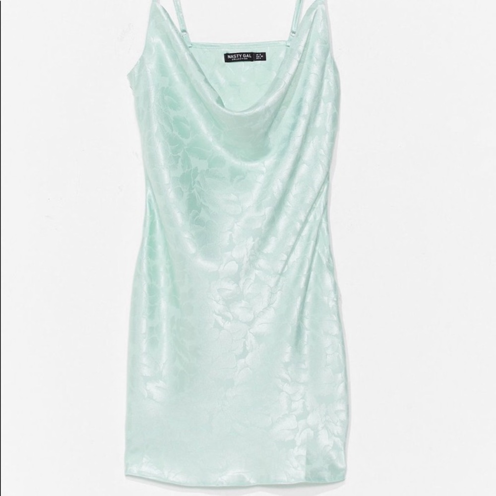 NWT nasty gal mint green cowl neck dress